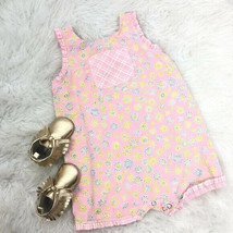 Fresh Produce Baby Girls Vintage Romper Pink Floral One Piece Outfit Size 6M - £7.09 GBP