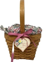 Longaberger 1993 Mother&#39;s Day Basket with Floral Liner &amp; Protector - $38.94