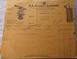 Vintage B.K. Elliott Company Cleveland Ohio Invoice 1927 - £5.49 GBP