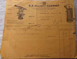 Vintage B.K. Elliott Company Cleveland Ohio Invoice 1927 - $9.56 CAD