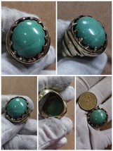 Natural Turquoise Green Firus Tibet Sterling  Silver - $46.37