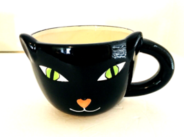 Sandra Magsamen Halloween Mug w/Black Cat &quot;Eat Drink and Be Scary&quot; 3.5&quot;H 4&quot;W EUC - £9.40 GBP