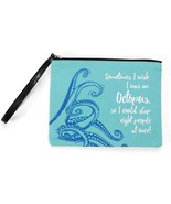 Wish I was an Octopus Fabric Zipper Pouch Makeup Bag 8.27&quot; L 100% Cotton  - $263.88 MXN