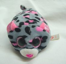TY Teeny Tys Stackable MILES THE GRAY AND PINK LEOPARD 4" Plush Stuffed ... - $14.85