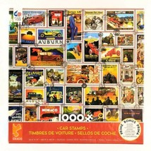 1000 Piece Jigsaw Puzzle Car Stamps by Ceaco 26.6 in x 19 in with Bonus Poster - £11.87 GBP