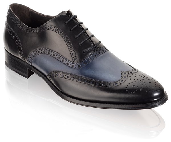 New Handmade Mens Two tone formal shoes, Men Navy blue and Black dress leather s