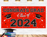 2024 Graduation Party Plastic Backdrop - 65&quot; X 32.7&quot; Congrats Grad Banne... - $17.69