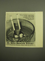 1960 H. Nils Salad Bowl and Servers Advertisement - $14.99