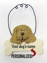 Personalized Gold Cocker Spaniel Dog Name Mini Sign Hanger Decor Figure Ornament - £11.57 GBP