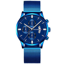 Blue Men&#39;s Mesh Strap Watch Men&#39;s Quartz - £13.77 GBP