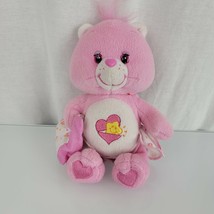 2002 7&quot; Pink Baby Hugs Care Bear Star Heart Tummy Sign Stuffed Beanie To... - $17.81