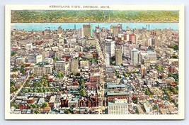 Postcard Aeroplane Aerial View Detroit Michigan MI c.1928 - £2.81 GBP