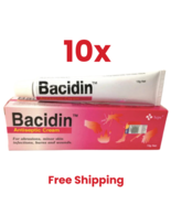 10X BACIDIN Antiseptic Cream For Burns, Abrasions, Wounds, Minor Skin In... - $66.28