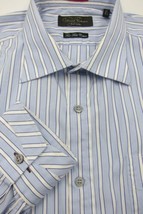 GORGEOUS Paul Smith London British Collection Blue Stripe Shirt 17x35 Italy - £43.05 GBP
