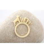 Beige Acrylic Dog Ring with Laser-Cut &quot;Woff&quot; Motif, Fun Italian Design, ... - $205.92 MXN
