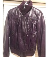 Real leather Ferwente Womens Purple Genuine Leather Jacket Pilot Bomber ... - £88.33 GBP