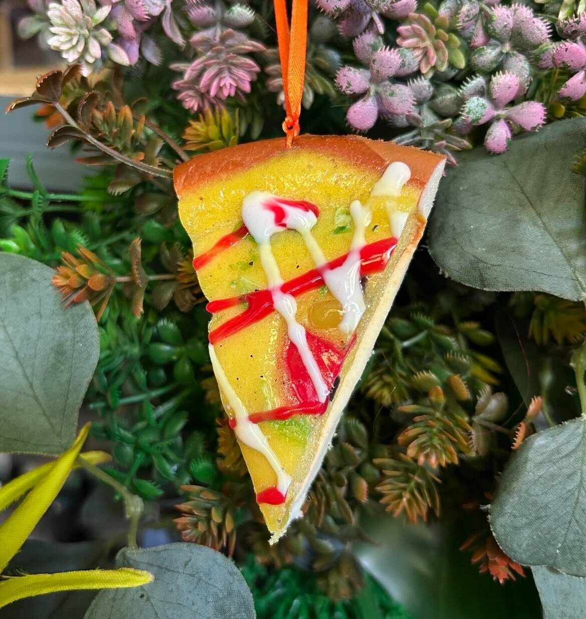 Unique PEPPERONI PIZZA &amp; MAYO BAUBLE realistic HANGING decoration XMAS tree - $12.89