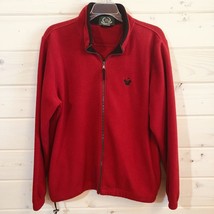 VTG Disney Golf Collection Sz L Unisex Red Full Zip Mock Neck Fleece Swe... - £13.09 GBP