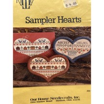 Vintage Cross Stitch Patterns, Sampler Hearts by Ann Taylor Nelson Designs 1981 - £6.20 GBP