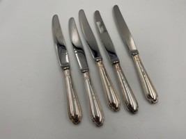 Set of 5 Christofle France Silverplate POMPADOUR Dinner Knives - £101.80 GBP