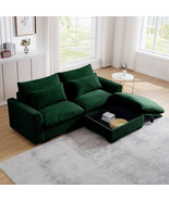 Modern Corduroy Sectional Sofa with Ottoman - $1,249.96 CAD