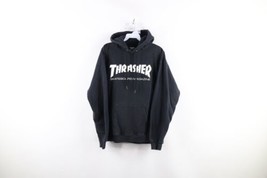 Vtg Thrasher Mens Small Faded Spell Out Skateboard Magazine Hoodie Sweatshirt - £42.55 GBP
