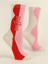 Blue Q Socks - Womens Crew - Ha Ha Ha &#39;&#39;Free Time&#39;&#39; - Size 5-10 - $13.09