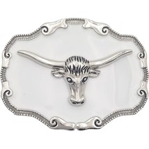 Special White Design Bull Metal Belt Buckle - $11.87