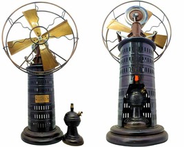 HIGHBIX Antique Stirling Engine Powered Air Fan AKA Kerosene Fan Big Round Brown - £583.92 GBP
