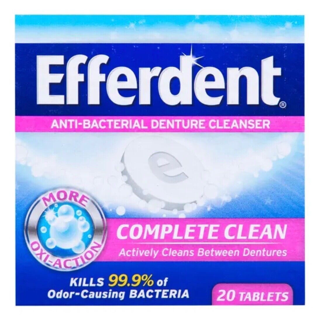 Efferdent Anti-Bacterial Denture Cleanser Tablets, Qty 20 - $4.95