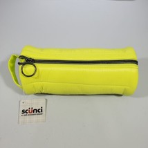 Scunci Bright Yellow Cylinder Pencil Cosmetic Case Tube 8 in NWT - $11.64