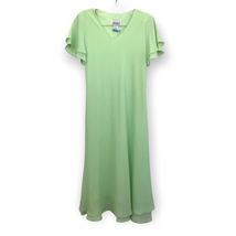 VTG Anthony Richards Women&#39;s Soft Green Layered V Neck Dress Sz 10  - £17.96 GBP