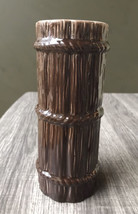 Vintage Barware Bamboo Tiki Cocktail Tumbler Glass Ceramic Brown 7.25 X ... - £14.17 GBP