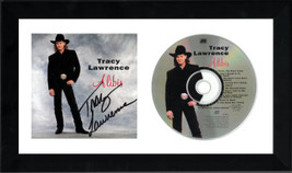Tracy Lawrence signed 1993 Alibis Album Cover Booklet w/ CD 6.5x12 Custom Framin - £77.83 GBP