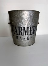Scratch &amp; Dent Galvanized Metal Decorative Vintage Farmers Market Pail - £23.80 GBP