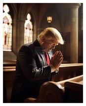 PRESIDENT DONALD TRUMP IN PRAYER AT CHURCH 8X10 AI PHOTO - £8.93 GBP