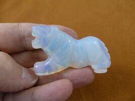 (Y-TIG-739) white Opalite glass TIGER gemstone FIGURINE love CATS tigers... - €21,30 EUR