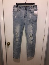 NWT Guess Coolidge Skinny Crop Jeans Distressed Womens SZ 33 Inseam 28&quot; NEW - £23.21 GBP