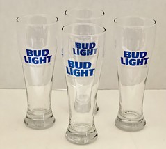 Bud Light Premium Light Lager Beer Drinking Glass 16 oz Pint 9.25&quot; Tall Lot of 4 - £24.75 GBP