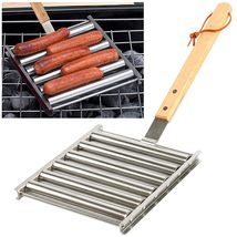 KAYCROWN Hot Dog Roller Stainless Steel Sausage Roller Rack with Extra L... - £23.50 GBP