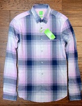 HUGO BOSS Hombre Bansi Corte Normal Cuadros Algodón Deporte Casual Camisa XL - $59.38