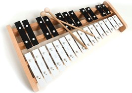 Professional Full Size Glockenspiel Xylophone In Wooden Soprano With 27 Metal - £51.79 GBP