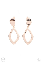 Paparazzi Industrial Gallery Rose Gold Clip-On Earrings - New - $4.50