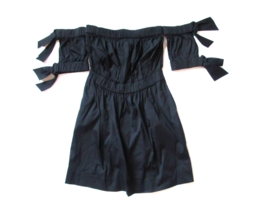 NWT Milly Zoey in Black Off the Shoulder Cotton Poplin Blouson Dress 8 $395 - $51.48