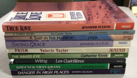 9 X Lesbian Novels Naiad Press Jennifer Fulton sharon Gilligan Wittig Ennis Dye - £24.80 GBP