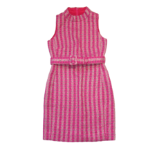 NWT J.Crew Petite Mockneck Sheath in Fuchsia Blossom Disco Tweed Belted Dress 2P - £75.47 GBP