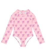 Toddler Girls One Piece Swimsuit Long Sleeve Zipper Pink Size 24 Month - $19.75 CAD