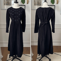 Vintage 80s Karin Stevens Black Corduroy Modest Prairie Dress 8 - $562.46 MXN