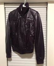 Real leather Ferwente Womens Purple Genuine Leather Jacket Pilot Bomber ... - $117.60