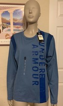 Under Armour UA Women&#39;s  Long Sleeve Blue Logo Shirt Choose  Sz M or XL NWT - £21.10 GBP